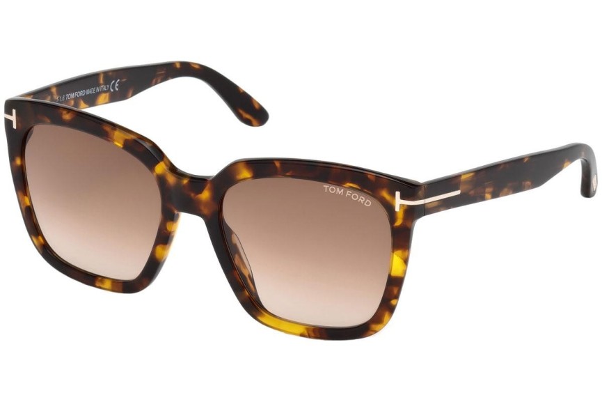 Okulary przeciwsłoneczne Tom Ford Amarra FT0502 52F Kwadratowe Havana