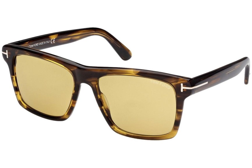 Okulary przeciwsłoneczne Tom Ford FT0906 55E Kwadratowe Havana