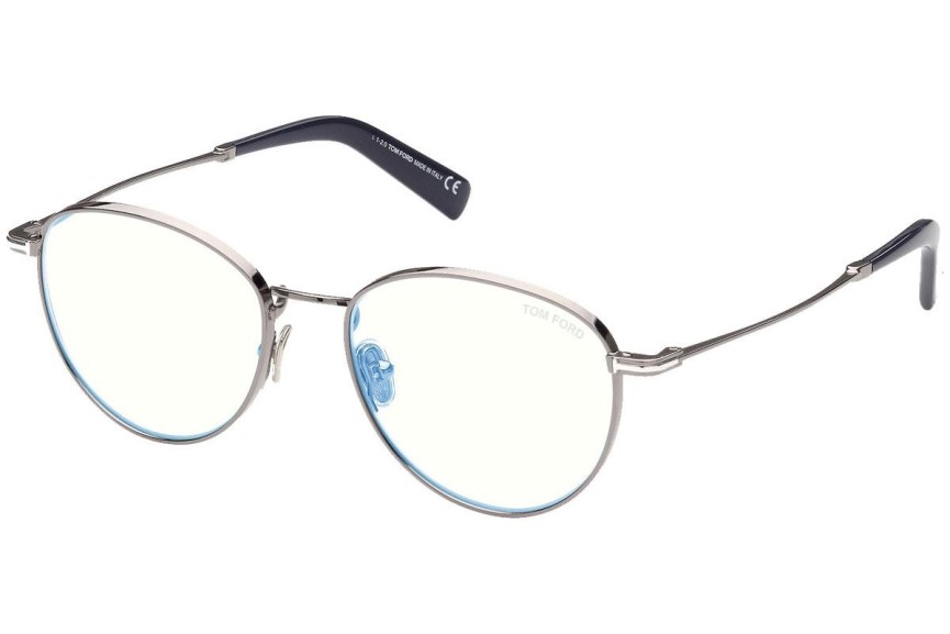 Okulary korekcyjne Tom Ford FT5749-B 012 Okrągłe Srebrne