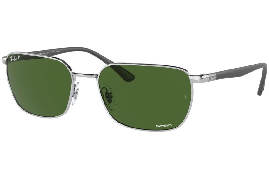 Okulary przeciwsłoneczne Ray-Ban Chromance Collection RB3684CH 003/P1 Polarized Prostokątne Srebrne