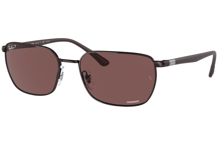 Okulary przeciwsłoneczne Ray-Ban Chromance Collection RB3684CH 014/AF Polarized Prostokątne Brązowe