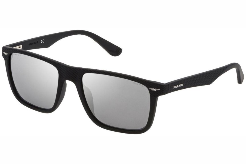 Okulary przeciwsłoneczne Police Gator 2 SPLE02 U28W Polarized Kwadratowe Czarne