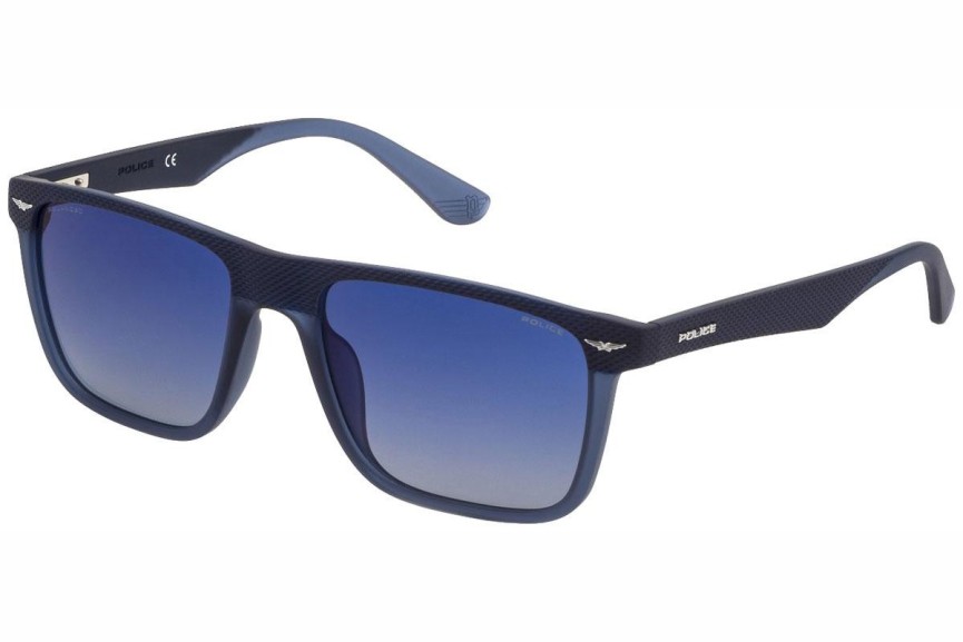 Okulary przeciwsłoneczne Police Gator 2 SPLE02 R22P Polarized Kwadratowe Niebieskie