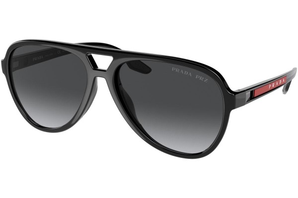 Okulary przeciwsłoneczne Prada Linea Rossa PS06WS 1AB06G Polarized Pilotki (Aviator) Czarne