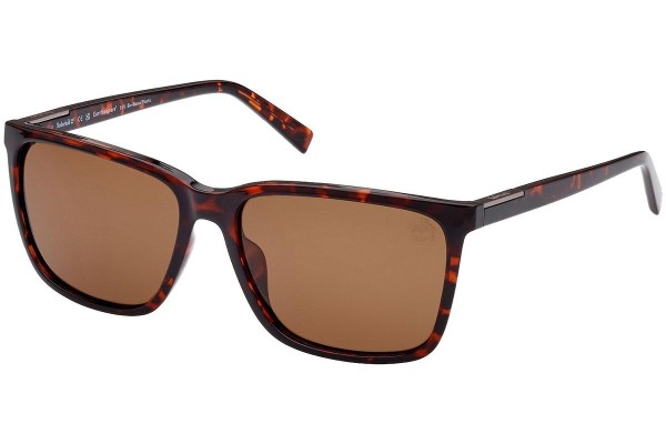 Okulary przeciwsłoneczne Timberland TB9280-H 52H Polarized Kwadratowe Havana