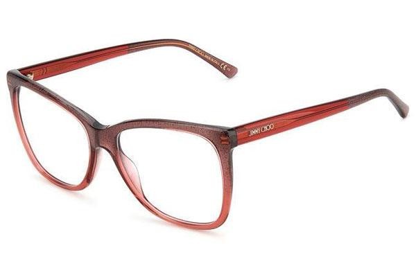 Okulary korekcyjne Jimmy Choo JC362 MXW Kwadratowe Czerwone