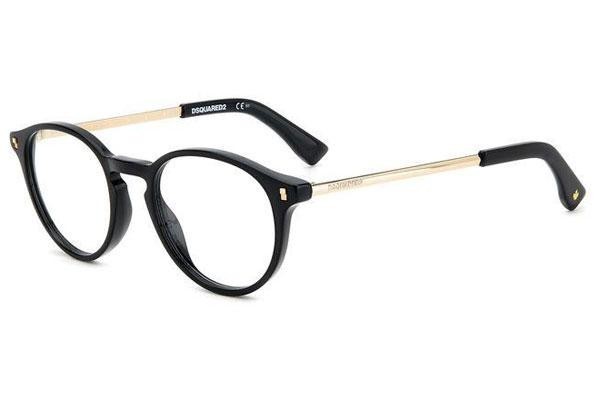 Okulary korekcyjne Dsquared2 D20056 807 Okrągłe Czarne