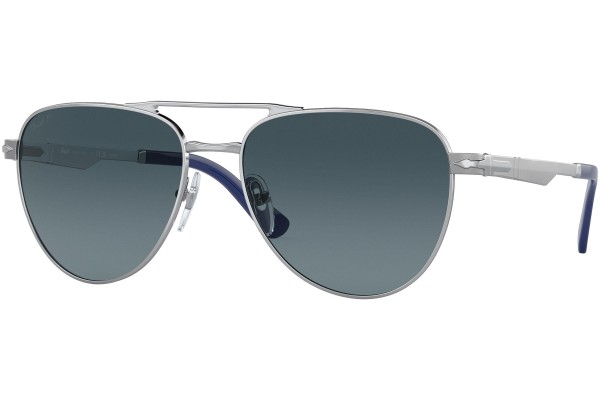 Okulary przeciwsłoneczne Persol PO1003S 518/S3 Polarized Pilotki (Aviator) Srebrne