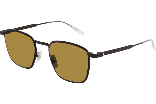 Okulary przeciwsłoneczne Mont Blanc MB0145S 003 Kwadratowe Brązowe