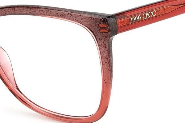 Okulary korekcyjne Jimmy Choo JC362 MXW Kwadratowe Czerwone