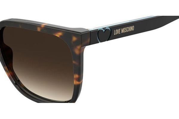 Okulary przeciwsłoneczne Love Moschino MOL044/S 086/HA Kwadratowe Havana