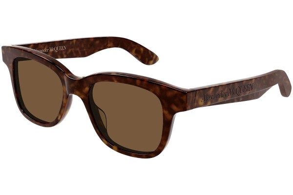 Okulary przeciwsłoneczne Alexander McQueen AM0382S 006 Kwadratowe Havana