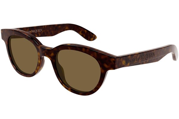 Okulary przeciwsłoneczne Alexander McQueen AM0383S 007 Okrągłe Havana