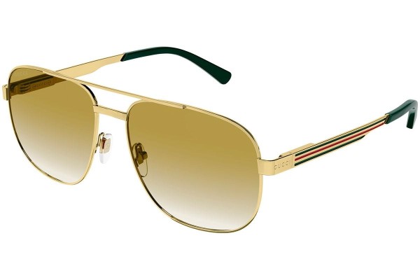 Okulary przeciwsłoneczne Gucci GG1223S 001 Pilotki (Aviator) Złote