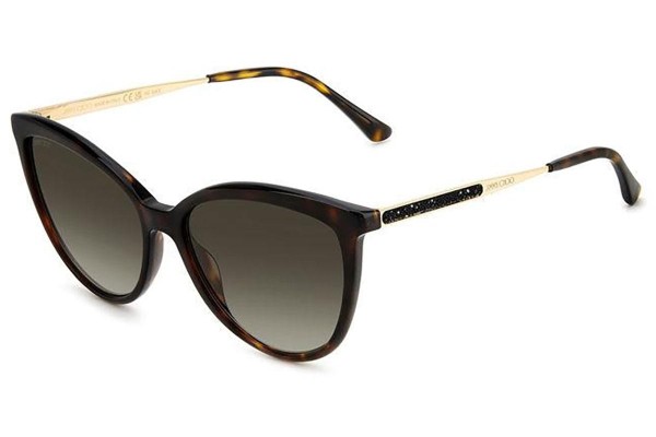 Okulary przeciwsłoneczne Jimmy Choo BELINDA/S 086/HA Kocie oczy Havana