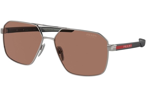 Okulary przeciwsłoneczne Prada Linea Rossa PS55WS 5AV50A Pilotki (Aviator) Srebrne