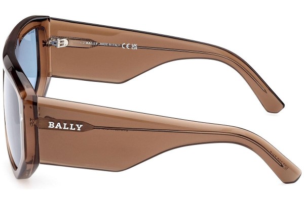 Okulary przeciwsłoneczne Bally BY0108-H 57V Flat Top Brązowe