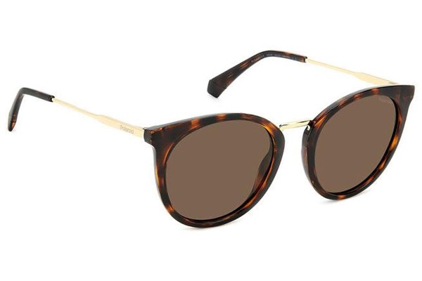 Okulary przeciwsłoneczne Polaroid PLD4146/S/X 086/SP Polarized Kocie oczy Havana