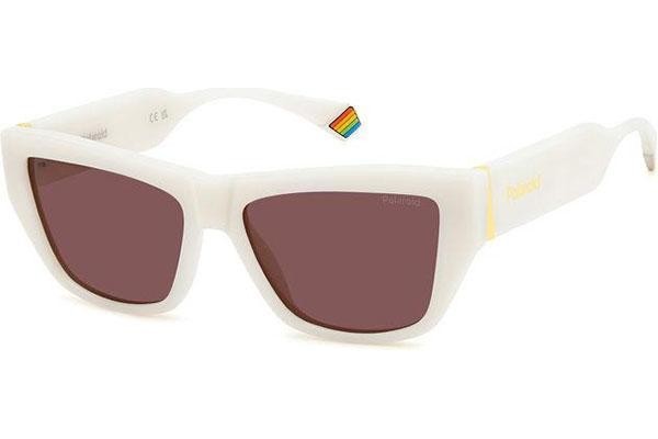 Okulary przeciwsłoneczne Polaroid PLD6210/S/X VK6/KL Polarized Kocie oczy Białe