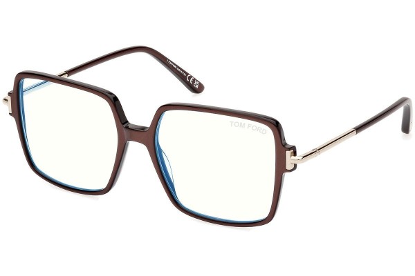 Okulary korekcyjne Tom Ford FT5915-B 045 Kwadratowe Brązowe