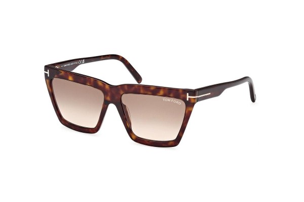 Okulary przeciwsłoneczne Tom Ford FT1110 52F Kwadratowe Havana