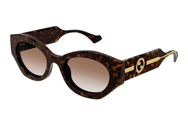 Okulary przeciwsłoneczne Gucci GG1553S 002 Owalne Havana