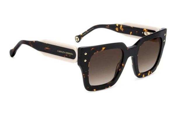 Okulary przeciwsłoneczne Carolina Herrera HER0255/S 086/HA Kwadratowe Havana