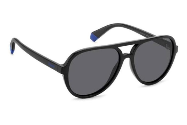 Okulary przeciwsłoneczne Polaroid Junior PLD8046/S/T 807/M9 Polarized Pilotki (Aviator) Czarne