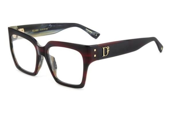 Okulary korekcyjne Dsquared2 D20151/G K4G Prostokątne Czerwone