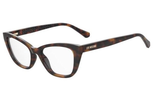 Okulary korekcyjne Love Moschino MOL636 05L Kocie oczy Havana