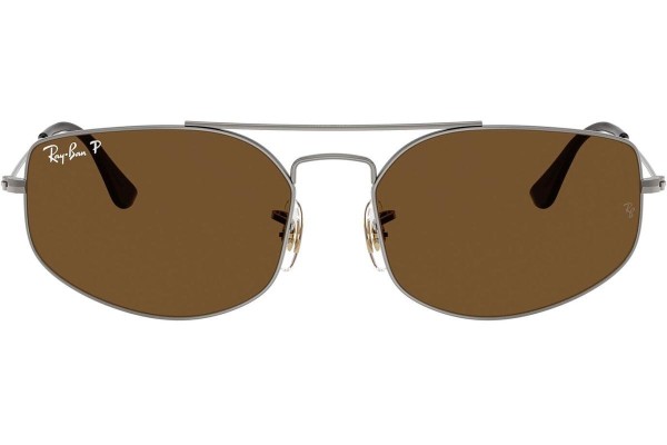 Okulary przeciwsłoneczne Ray-Ban RB3845 004/57 Polarized Prostokątne Szare