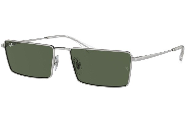 Okulary przeciwsłoneczne Ray-Ban RB3741 003/9A Polarized Prostokątne Srebrne