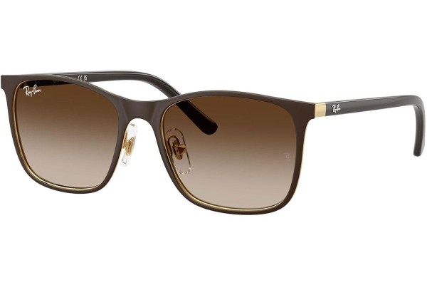 Okulary przeciwsłoneczne Ray-Ban Junior RJ9551S 297/13 Kwadratowe Brązowe