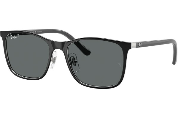 Okulary przeciwsłoneczne Ray-Ban Junior RJ9551S 295/81 Polarized Kwadratowe Czarne