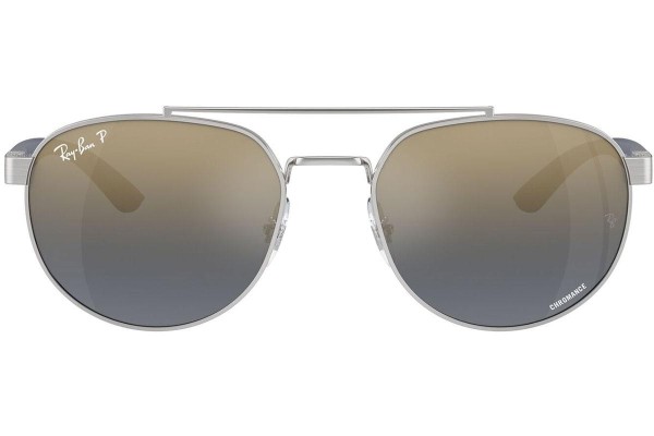 Okulary przeciwsłoneczne Ray-Ban RB3736CH 003/J0 Polarized Prostokątne Srebrne