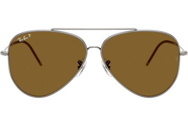 Okulary przeciwsłoneczne Ray-Ban Aviator Reverse RBR0101S 004/83 Polarized Pilotki (Aviator) Srebrne