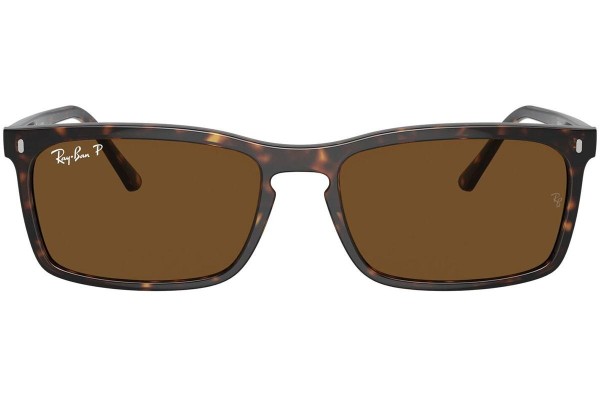 Okulary przeciwsłoneczne Ray-Ban RB4435 902/57 Polarized Prostokątne Havana