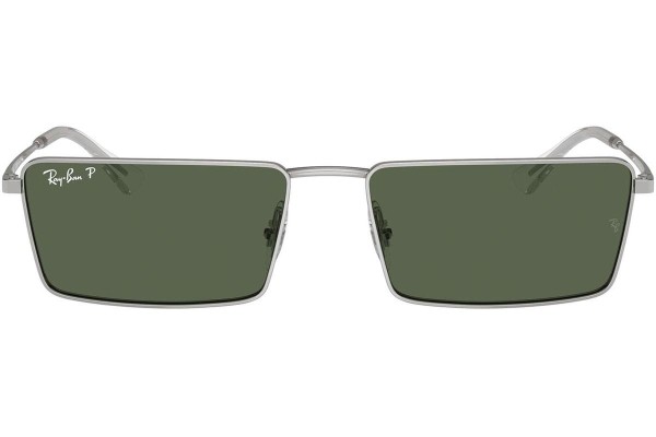 Okulary przeciwsłoneczne Ray-Ban RB3741 003/9A Polarized Prostokątne Srebrne