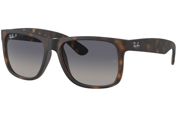 Okulary przeciwsłoneczne Ray-Ban Justin RB4165 865/8S Polarized Kwadratowe Havana