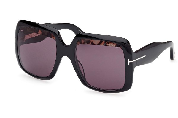 Okulary przeciwsłoneczne Tom Ford Aurora FT1194 01A Kwadratowe Czarne