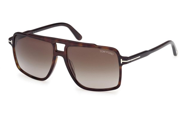 Okulary przeciwsłoneczne Tom Ford Kemp FT1177 52B Kwadratowe Havana