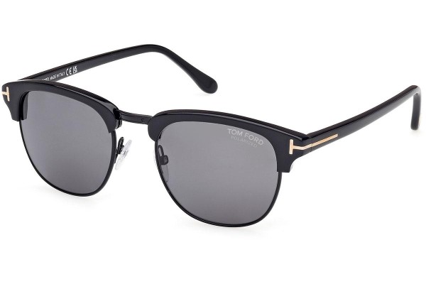 Okulary przeciwsłoneczne Tom Ford Henry FT0248 01D Polarized Browline Czarne