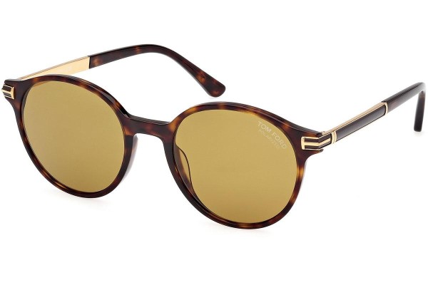 Okulary przeciwsłoneczne Tom Ford Araki FT1184 52H Polarized Okrągłe Havana