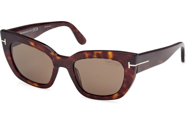 Okulary przeciwsłoneczne Tom Ford Athena FT1190 52H Polarized Kocie oczy Havana