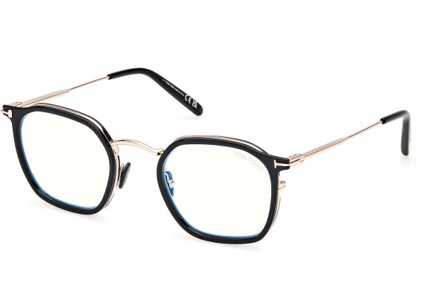 Okulary korekcyjne Tom Ford FT5974-B 005 Okrągłe Czarne