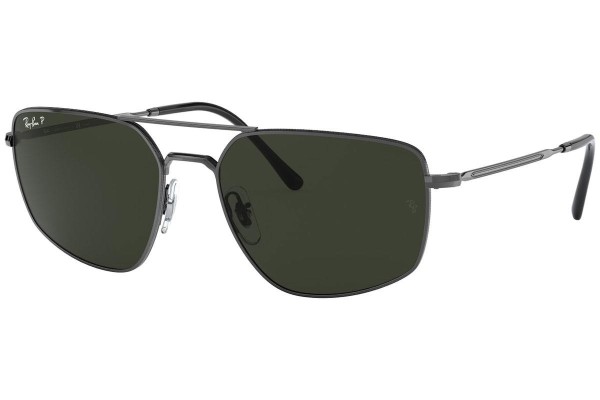 Okulary przeciwsłoneczne Ray-Ban RB3666 004/N5 Polarized Prostokątne Szare