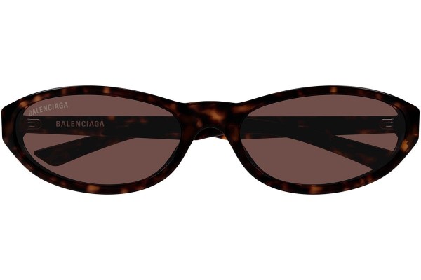 Okulary przeciwsłoneczne Balenciaga BB0007S 013 Owalne Havana