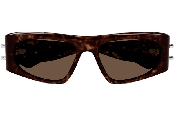 Okulary przeciwsłoneczne Alexander McQueen AM0471S 002 Prostokątne Havana