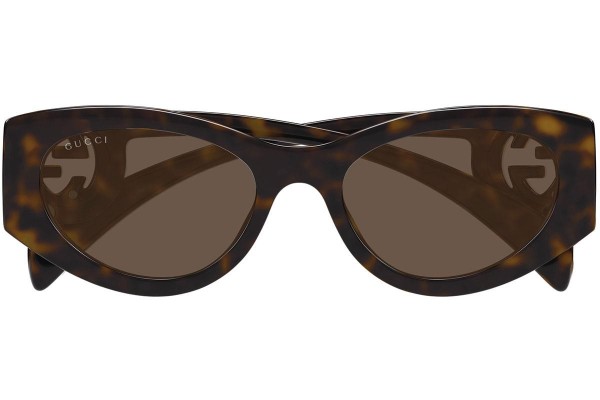 Okulary przeciwsłoneczne Gucci GG1691S 002 Owalne Havana