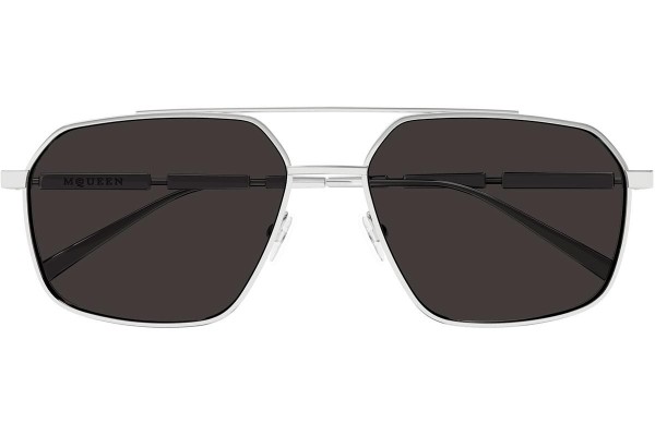 Okulary przeciwsłoneczne Alexander McQueen AM0477S 001 Pilotki (Aviator) Srebrne